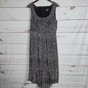 Adrianna Papell Black & White Pattern High Low Hem Dress - Size 12